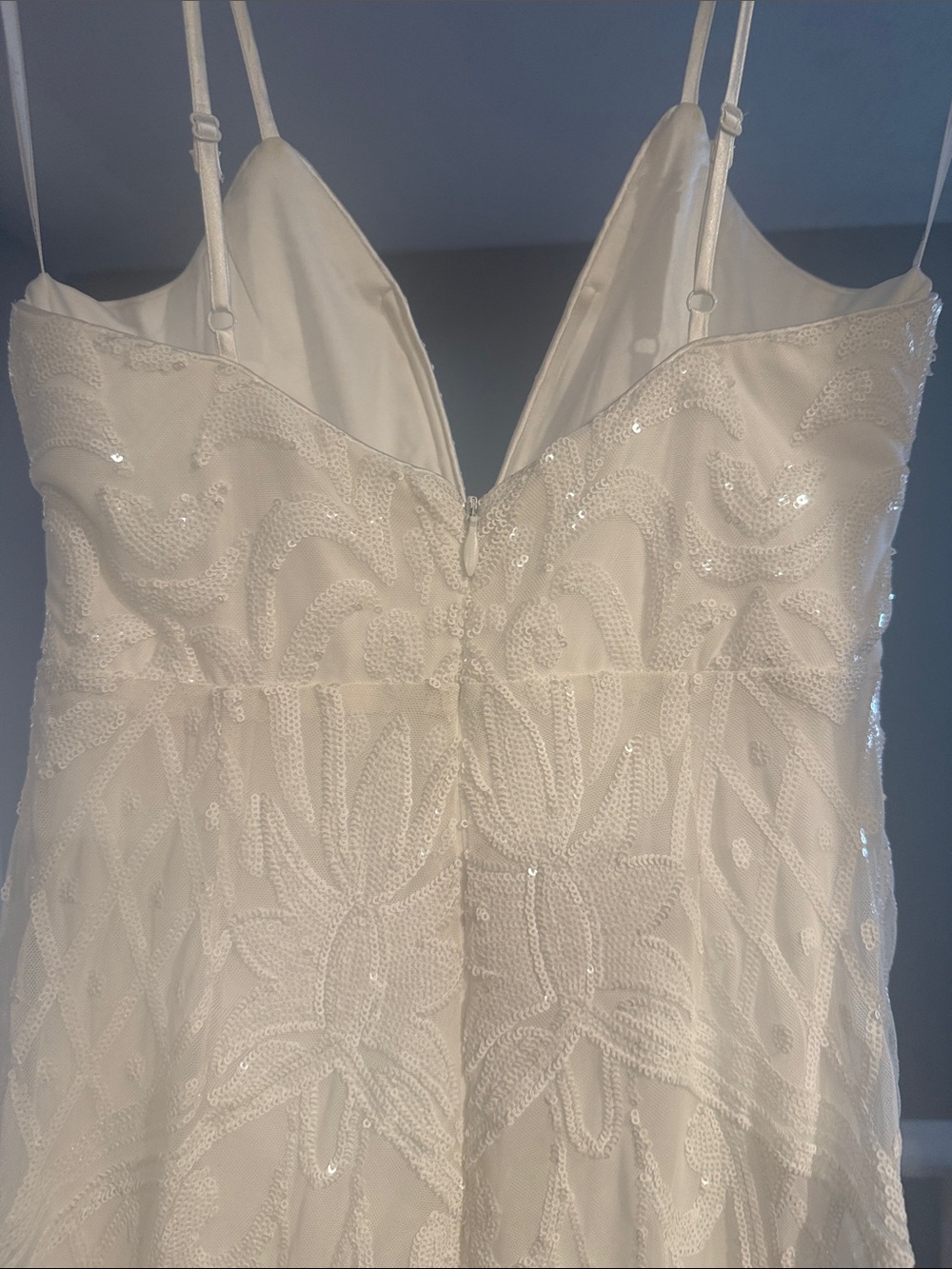 Lulu’s wide leg, sequin white jumpsuit! - Picture 4 of 6